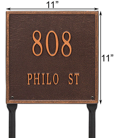 Whitehall Square Lawn Marker, Standard, 2 Line