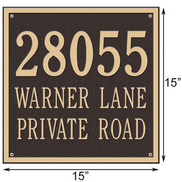 Whitehall Square Wall Plaque, Estate, 3 Line