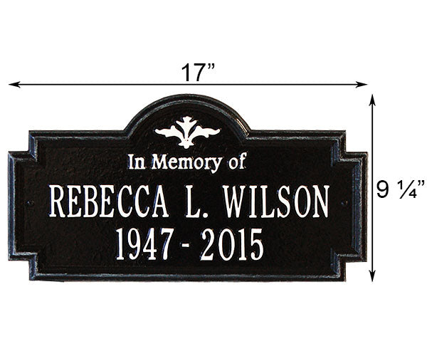 Whitehall Arlington Memorial Wall Plaque, "In Memory of"