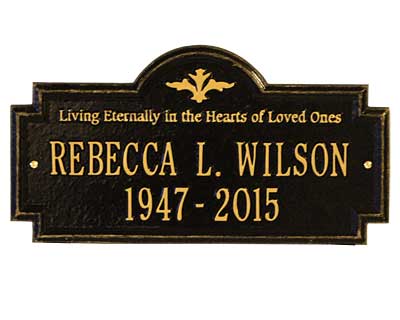 Whitehall Arlington Memorial Wall Plaque, "Living Eternally"