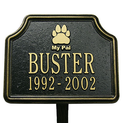 Whitehall Paw "My Pal" Pet Memorial Marker, 2 Line