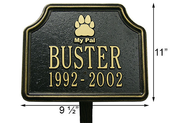 Whitehall Paw "My Pal" Pet Memorial Marker, 2 Line