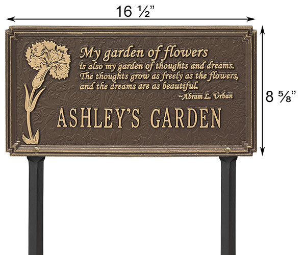 Whitehall Dianthus Quote Garden Marker, Standard, 1 Line