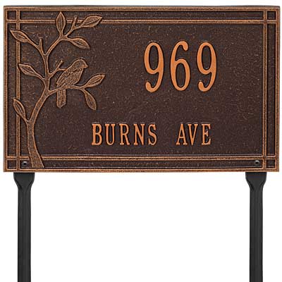 Whitehall Woodridge with Bird Lawn Marker, Standard, 2 Line