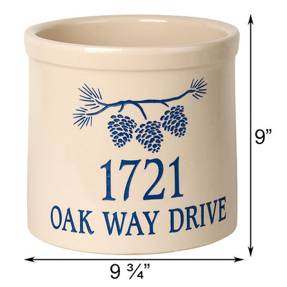 Whitehall Top Pine Bough Stoneware Crock, 2 Line