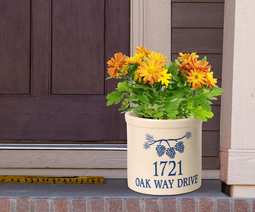 Whitehall Top Pine Bough Stoneware Crock, 2 Line