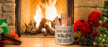 Whitehall Holiday Holly Stoneware Crock, 2 Line