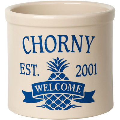 Whitehall Pineapple Established/Welcome Stoneware Crock