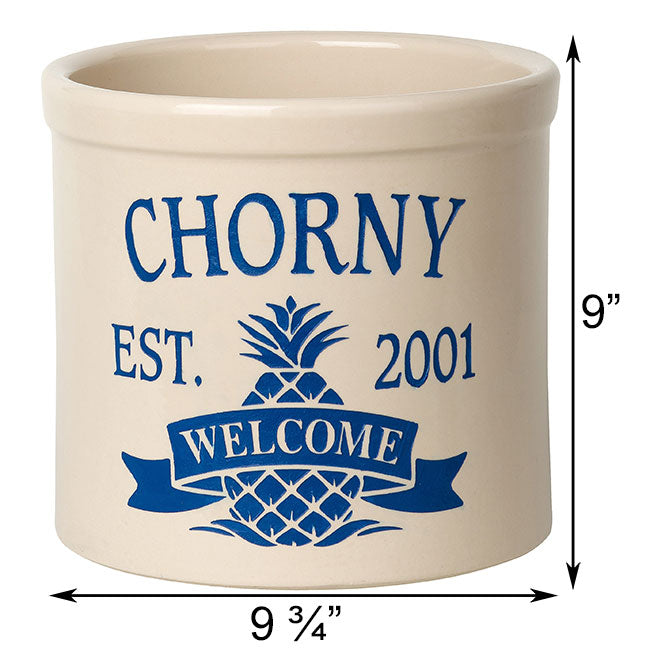 Whitehall Pineapple Established/Welcome Stoneware Crock