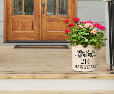 Whitehall Top Dogwood Blooms Stoneware Crock, 2 Line