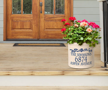 Whitehall Top Dogwood Bough Stoneware Crock, 3 Line