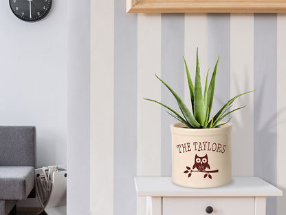Whitehall Owl Stoneware Crock, 1 Line
