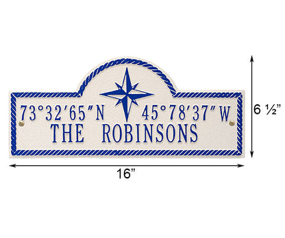 Whitehall Coordinates Wall Plaque, Standard, 2 Line