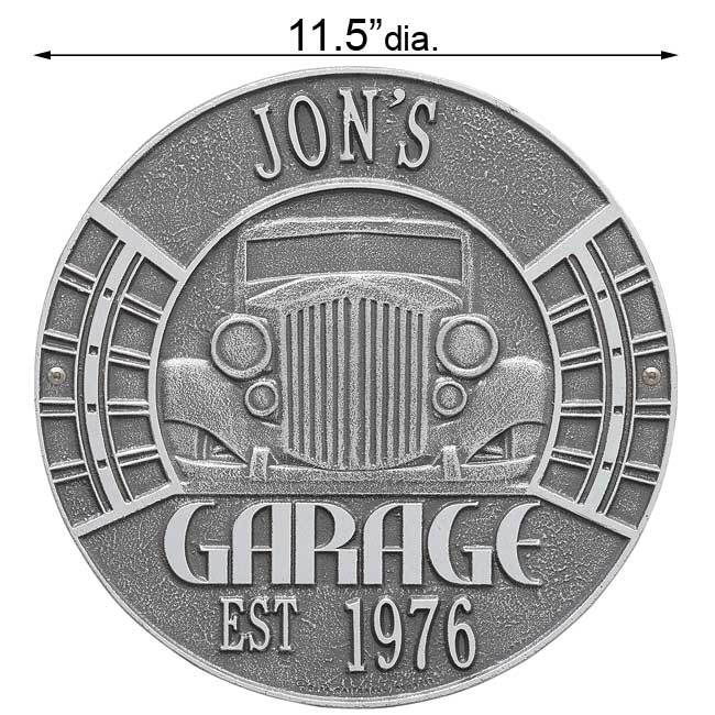 Whitehall Vintage Car "Garage" Wall Plaque, Standard, 2 Line