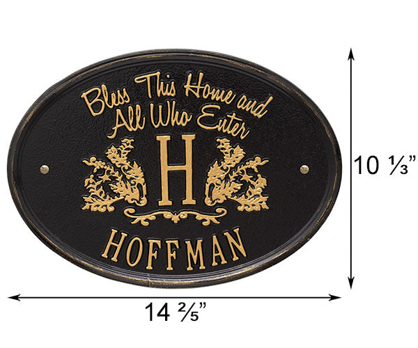 Whitehall Bless This Home Monogram Wall Plaque, Standard