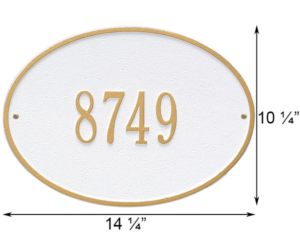 Whitehall Hawthorne Oval Wall Plaque, Standard, 1 Line