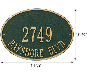 Whitehall Hawthorne Oval Wall Plaque, Standard, 2 Line