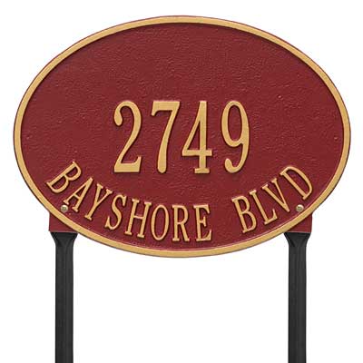 Whitehall Hawthorne Oval Lawn Marker, Standard, 2 Line