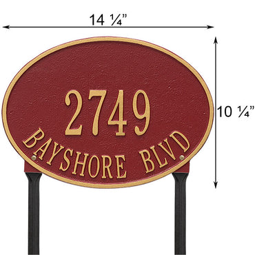 Whitehall Hawthorne Oval Lawn Marker, Standard, 2 Line