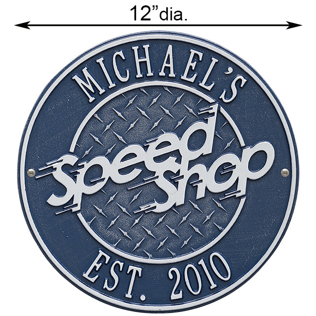 Whitehall "Speed Shop" Wall Plaque, Standard, 2 Line