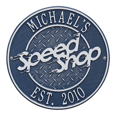 Whitehall "Speed Shop" Wall Plaque, Standard, 2 Line