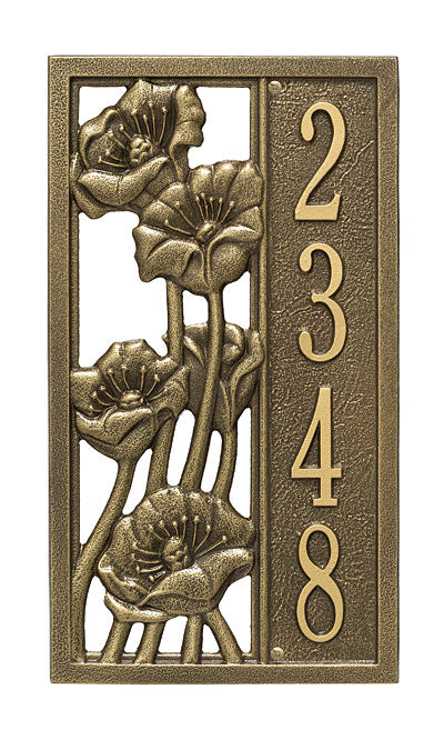 Whitehall Flowering Poppies Vertical Wall Plaque, 1 Line