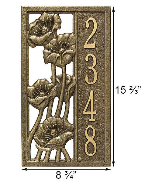 Whitehall Flowering Poppies Vertical Wall Plaque, 1 Line