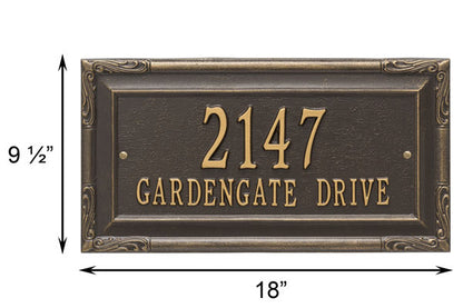 Whitehall Gardengate Wall Plaque, Grande, 2 Line