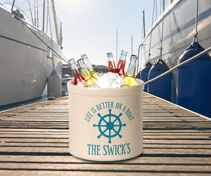 Whitehall Life is Better on a Boat Stoneware Crock, 1 Line