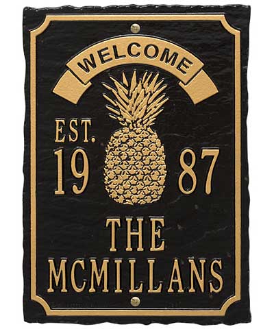 Whitehall Antebellum Welcome Anniversary Wall Plaque, 3 Line