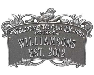 Whitehall Songbird Welcome Anniversary Wall Plaque, 2 Line