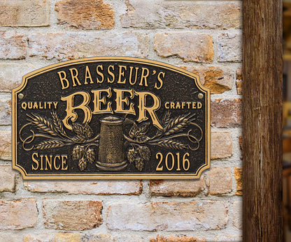 Whitehall "Quality Crafted Beer Since" Wall Plaque, Standard