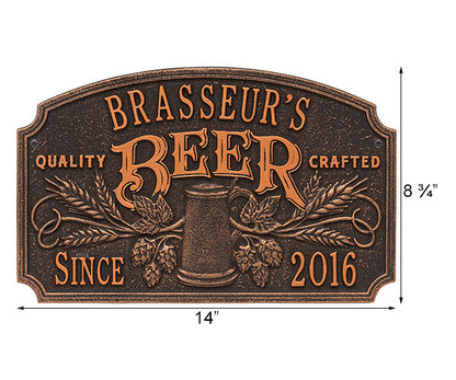 Whitehall "Quality Crafted Beer Since" Wall Plaque, Standard