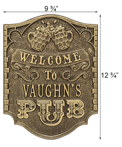 Whitehall "Pub Welcome" Wall Plaque, Standard, 1 Line