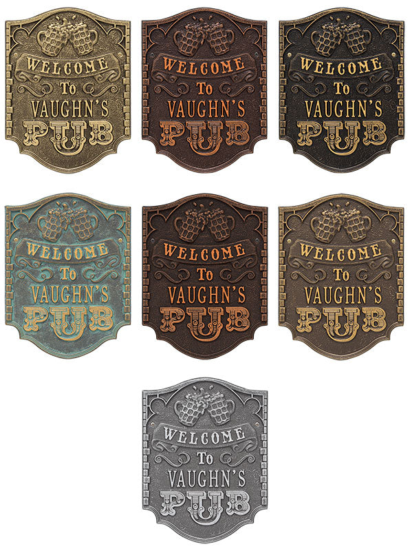 Whitehall "Pub Welcome" Wall Plaque, Standard, 1 Line