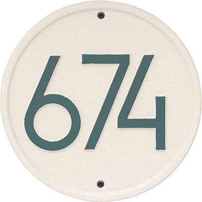 Whitehall Round Modern Wall Plaque, Standard, 1 Line