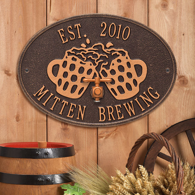 Whitehall Beers and Cheers Wall Plaque, Standard, 2 Line