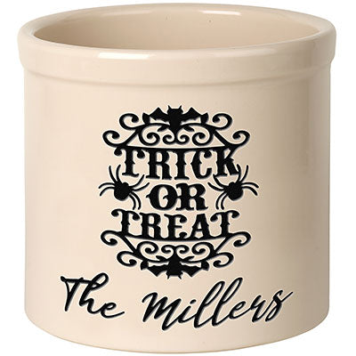 Whitehall Trick or Treat Halloween Stoneware Crock, 1 Line