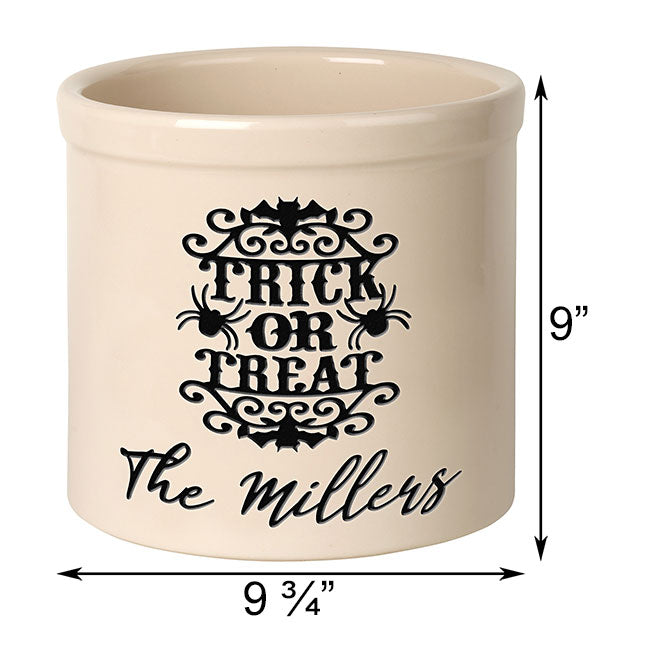 Whitehall Trick or Treat Halloween Stoneware Crock, 1 Line