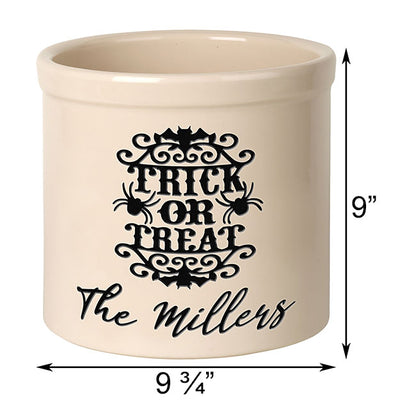 Whitehall Trick or Treat Halloween Stoneware Crock, 1 Line
