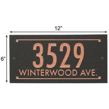 Whitehall Rectangular Futura Engraved Wall Plaque, 2 Line