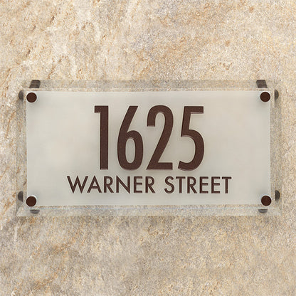 Frosted Crystal Futura Wall Plaque w/Beveled Edges, 2 Line