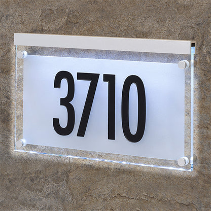 Whitehall Frosted Crystal Futura Wall Plaque w/LEDs, 1 Line