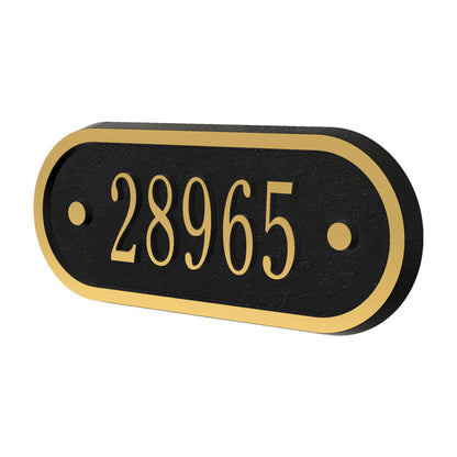 Whitehall MailVault Mailbox Door Plaque, 1 Line, Blk/Gld