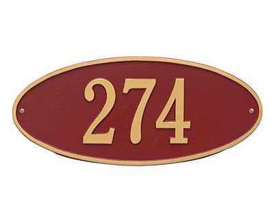 Whitehall Madison Oval Wall Plaque, Standard, 1 Line