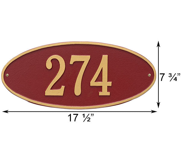 Whitehall Madison Oval Wall Plaque, Standard, 1 Line