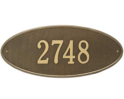 Whitehall Madison Oval Wall Plaque, Estate, 1 Line