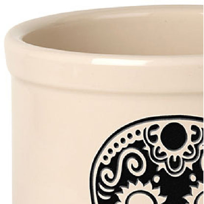 Whitehall Sugar Skull Halloween Stoneware Crock