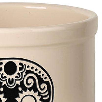 Whitehall Sugar Skull Halloween Stoneware Crock