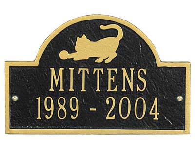 Whitehall Pet Cat Mini Arch Memorial Wall Plaque, 2 Line